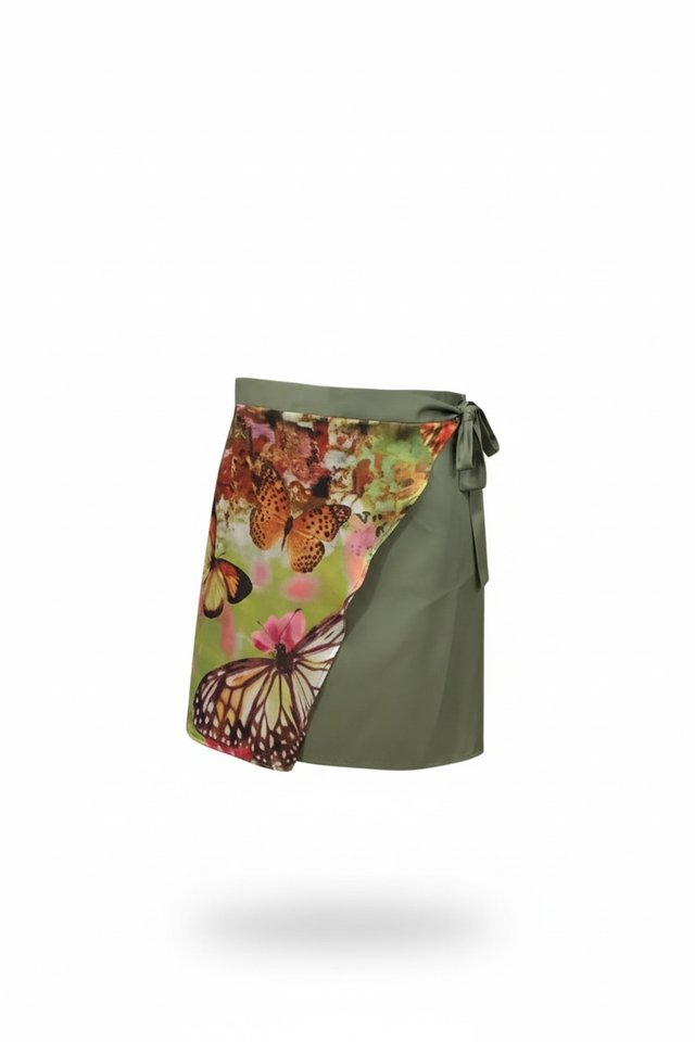 Portefeuille jupe en soie