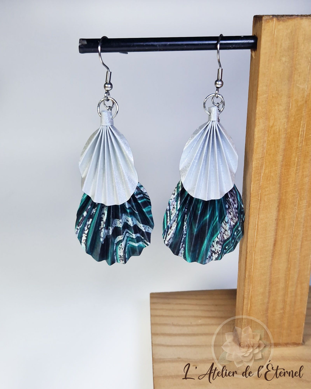 Boucles d'oreilles Licuala Royal - Collection marbrée