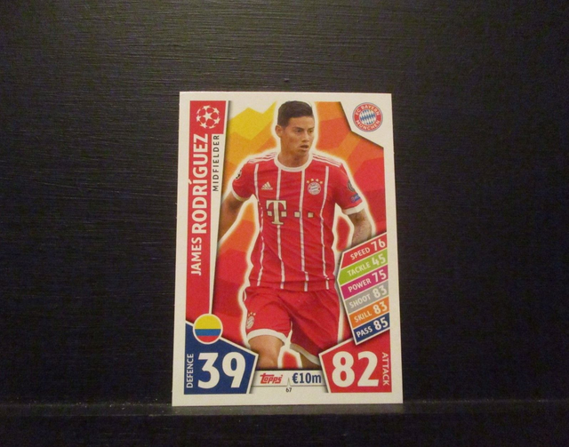 James Rodriguez - UEFA Champions League Match Attax 2017/18 Original Trading Card #67
