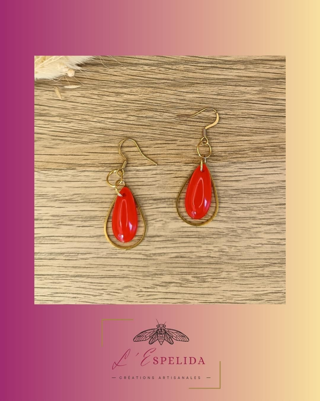 Gemmes de l'infinité rouges avec goutte dorée 