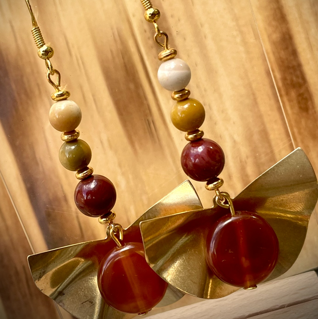 Boucles Bali Jaspe Mokaite 