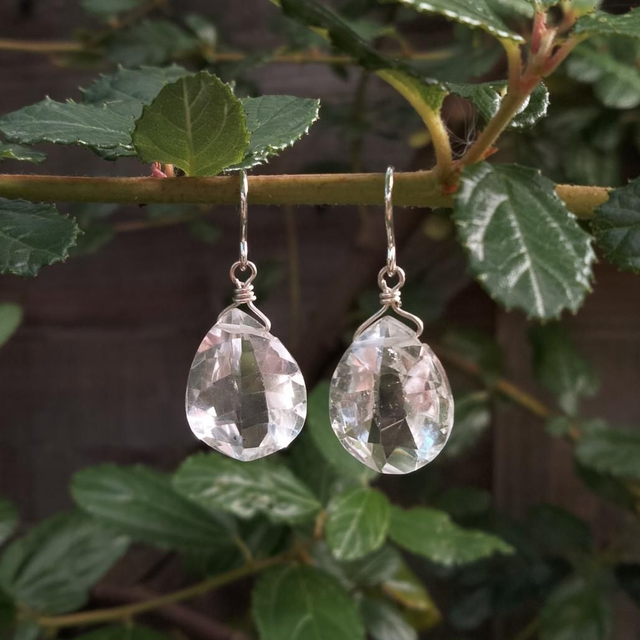 Clear Quartz Drop Earrings
