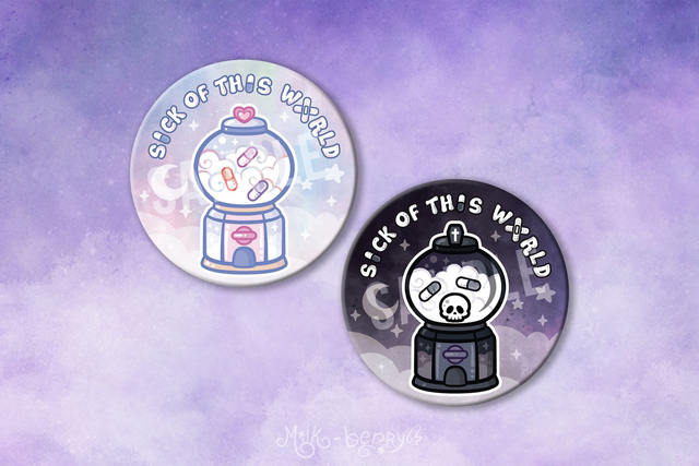 Badge 56mm Sick of this world