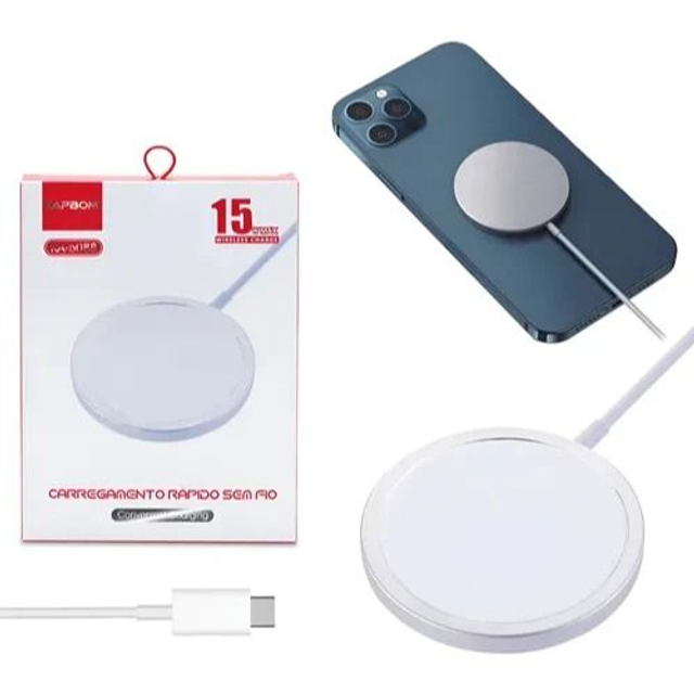 Carregador Sem Fio MagSafe KA-5088 Kapbom 15W – Super Rápido, Seguro e Magnético!