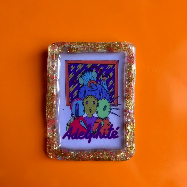 Queer handmade resin frame 