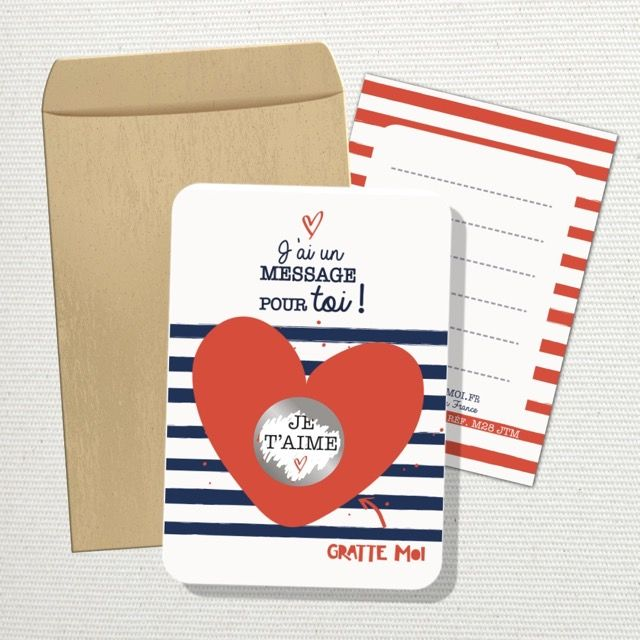 Carte à gratter "Je t'aime"