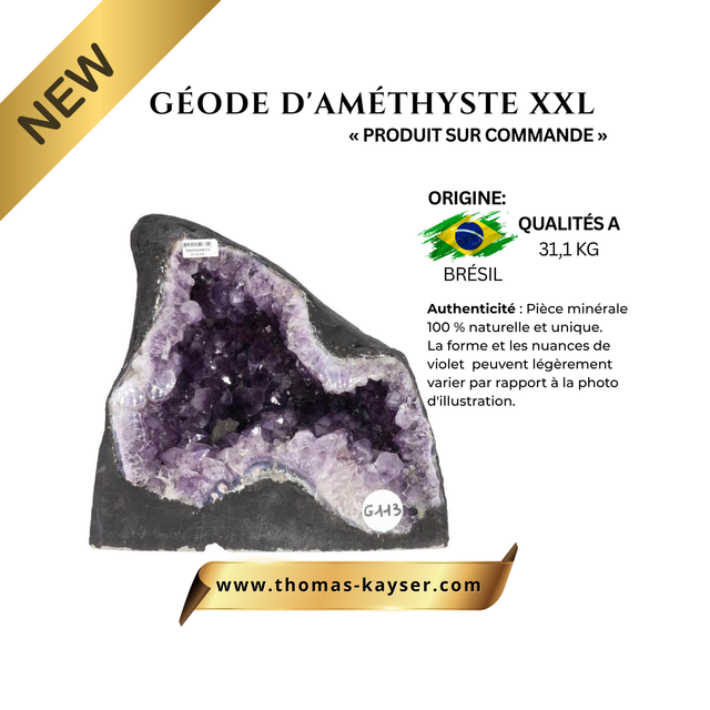 Géode Améthyste Brésil Qualité A - 31,1 kg (33 cm)