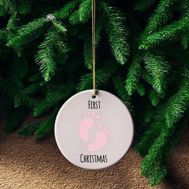 First Christmas Baby Footprint Ornament