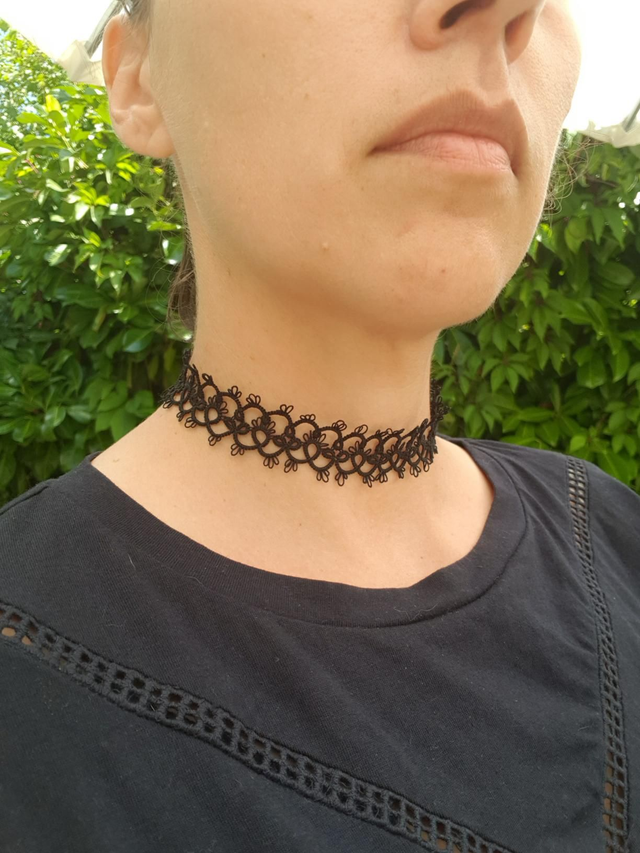 Collier choker en dentelle Sophia - noir