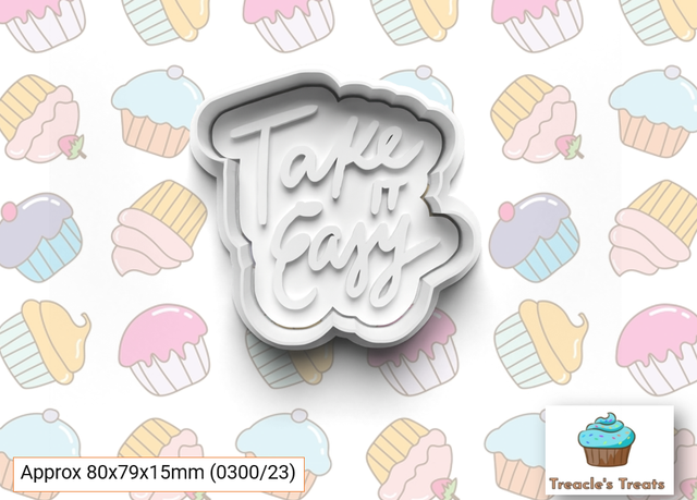 Take it easy Fondant/cookie stamp with cutter 