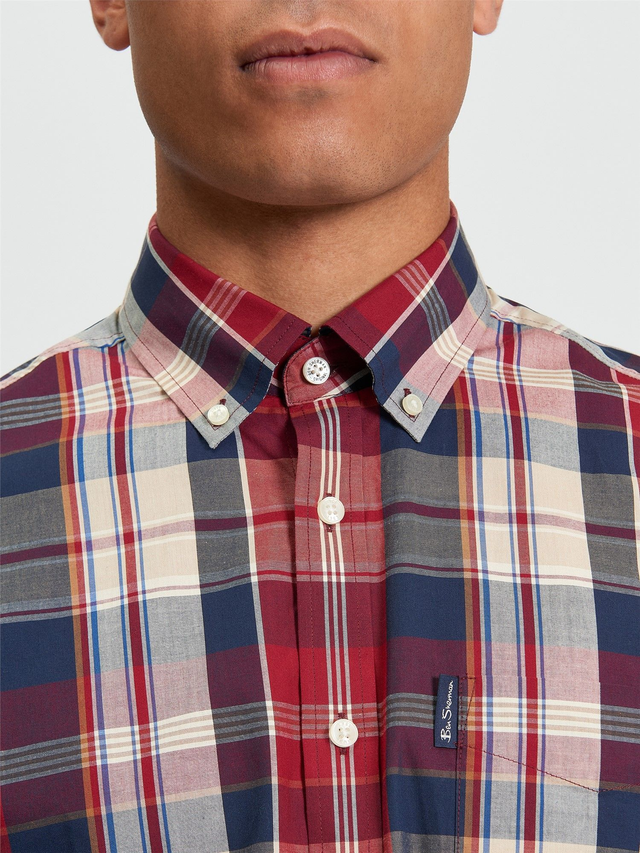 Ben Sherman 1013097 Long Sleeve Heritage Check Shirt - Red