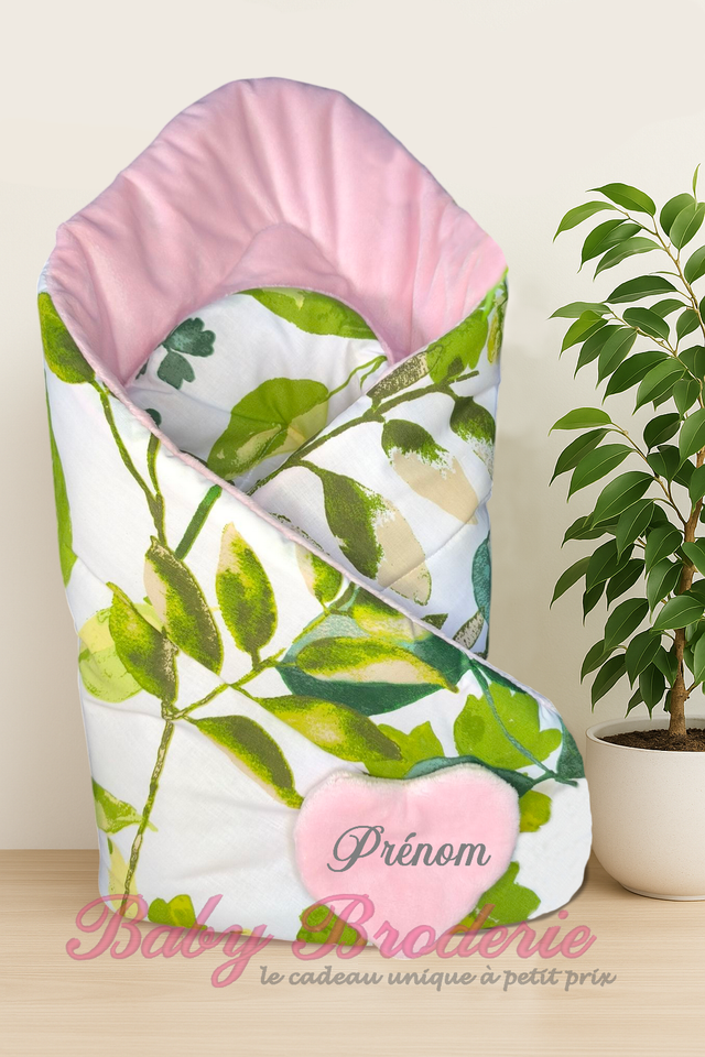 Nid d&#039;ange rose et motif feuillage