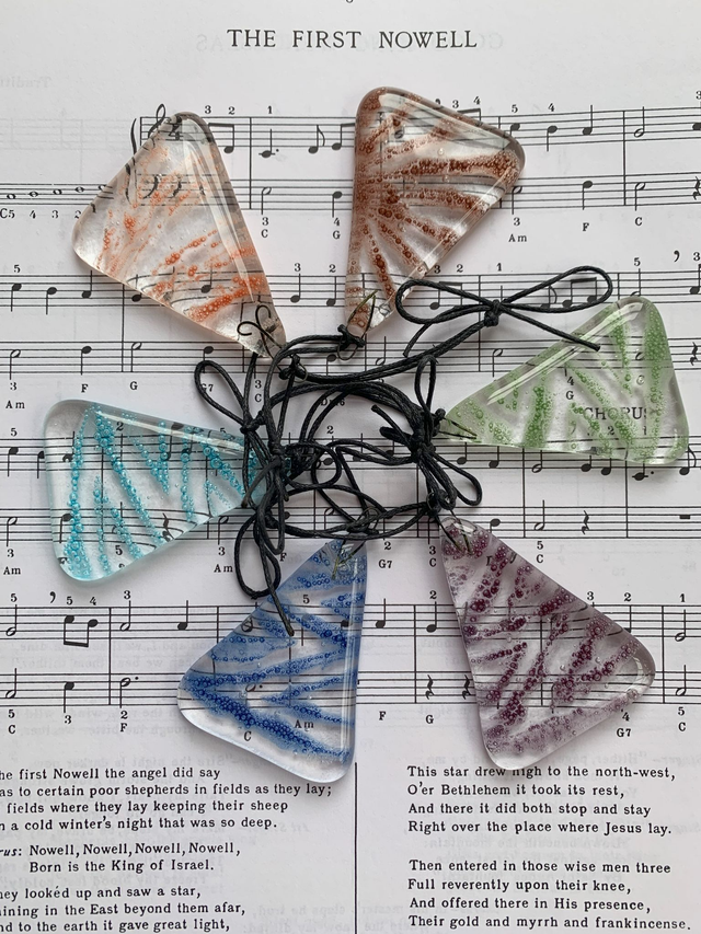 Fused Glass Christmas Pastel Coloured Tree Decorations Collection