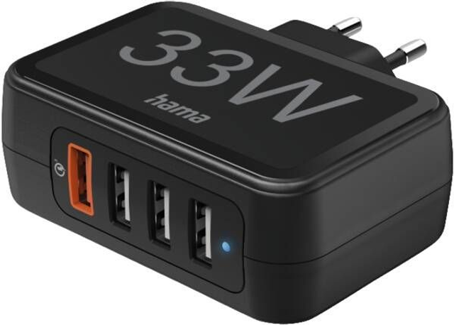 Hama Ladegerät 201629 Ladestation, 33W, 4-fach, QC3.0 Schwarz