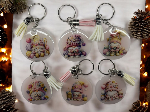 porte clé "gnome tricoteur"