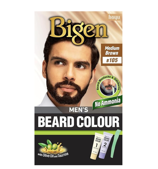 Bigen Men&#039;s Beard Color Medium Brown (B105)