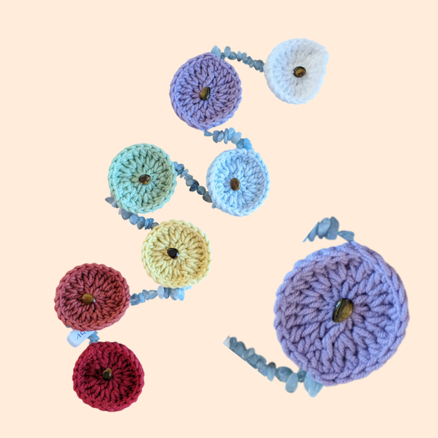 Guirlande de chakras "Ronds &amp; aigue-marine"