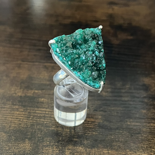 Bague en argent et Dioptase - Taille 61