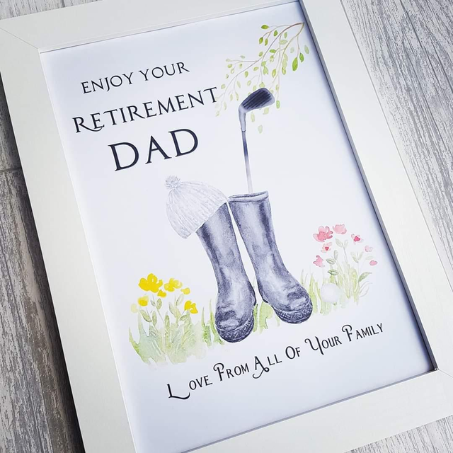 Personalised retirement A4 print &amp; frame 