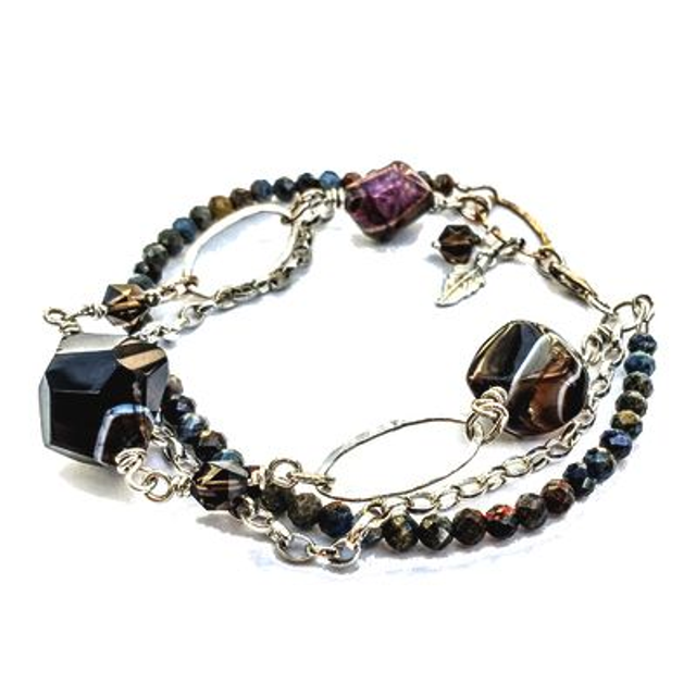 Armband met agaat en dumortieriet