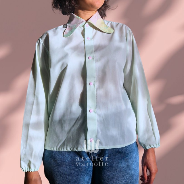 Chemise upcyclée Flore – Taille L 