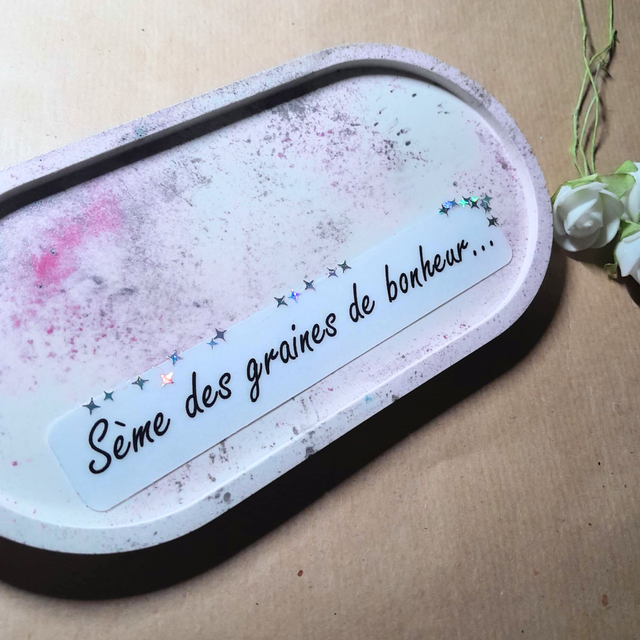 GRAINES DE BONHEUR - Vide-poche - Eco-résine - Message inspirant