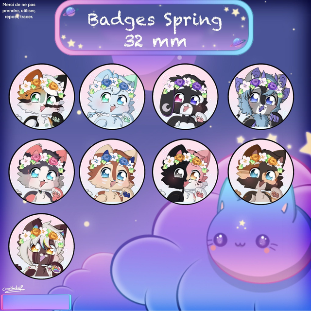 32mm -Badges - Furry Spring