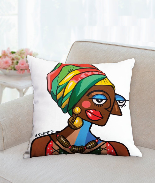 H1-2.3 - Coussin - Femme d'Afrique  H.Vernise 