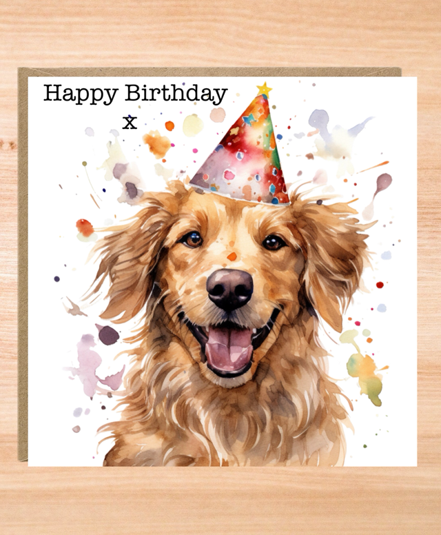 Golden Retriever Dog Birthday Card
