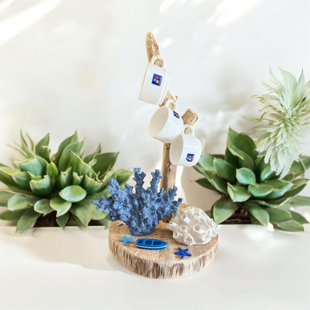 porte tasse, verres, clés, autres en bois flotté  