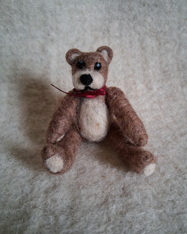 Needle Felt Mini Jointed Teddy Bears
