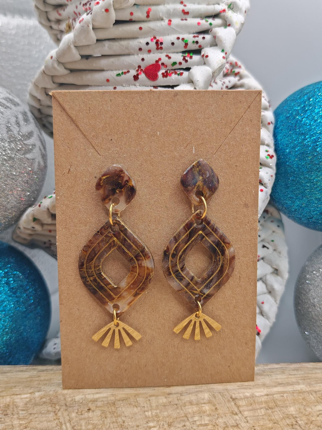 Boucles uniques marbrées marron 