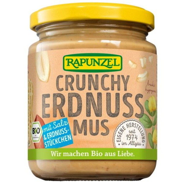 Rapunzel Erdnussmus Crunchy mit Salz 250g Glas