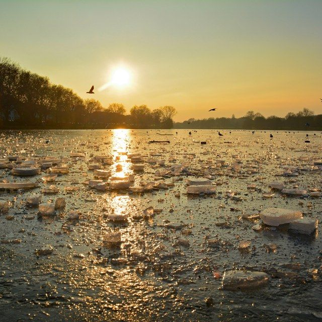 Treibeis auf dem Aasee