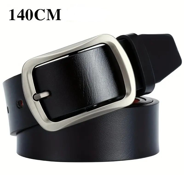 Ceinture cuir  Boucle ardillon Pour Homme, couleur noir, Taille: 140 CM  