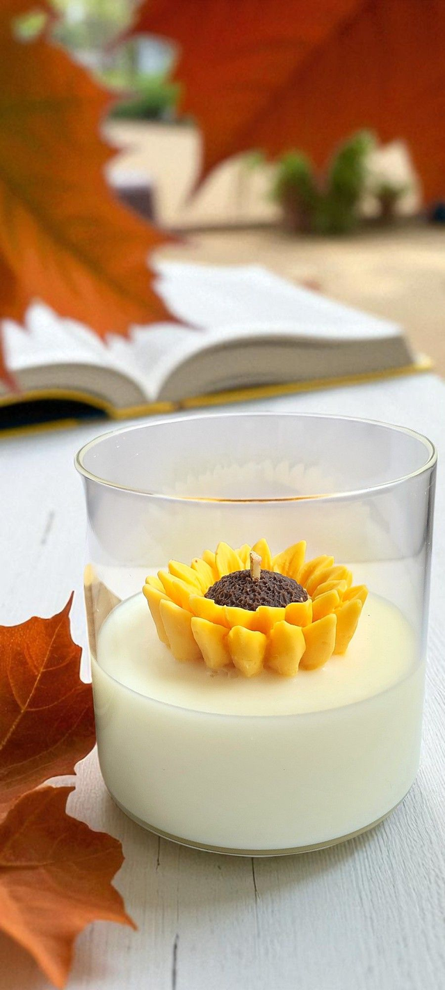 ✨ Bougie Tournesol – Parfum Chutney Cranberry