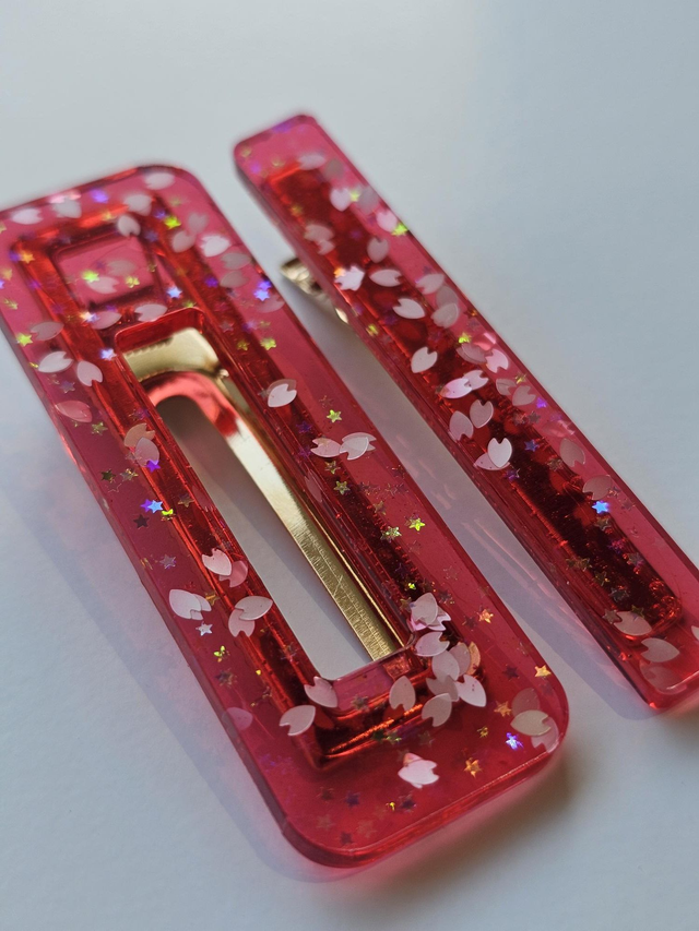 DUO BARRETTES ROUGES PRINTANIERES