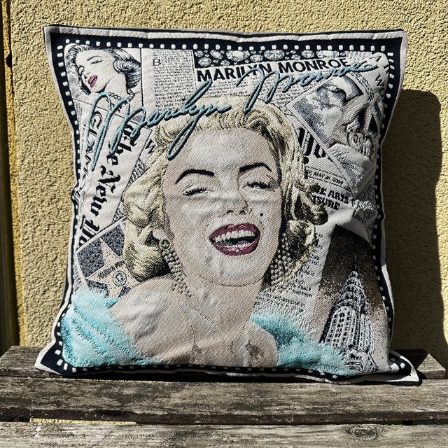 Fourre de coussin Marilyn Monroe bleu 