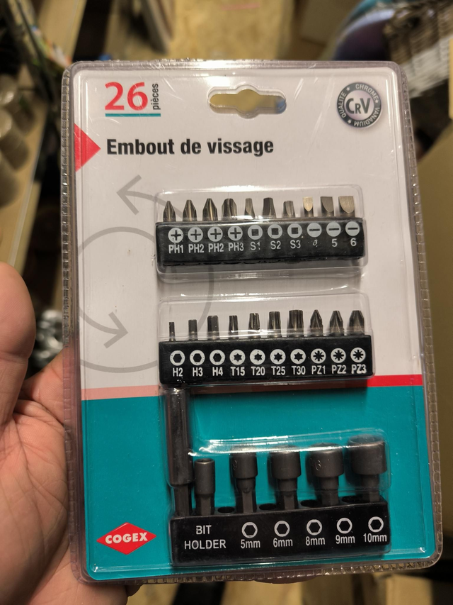 EMBOUT DE VISSAGE 26 PIÈCES 