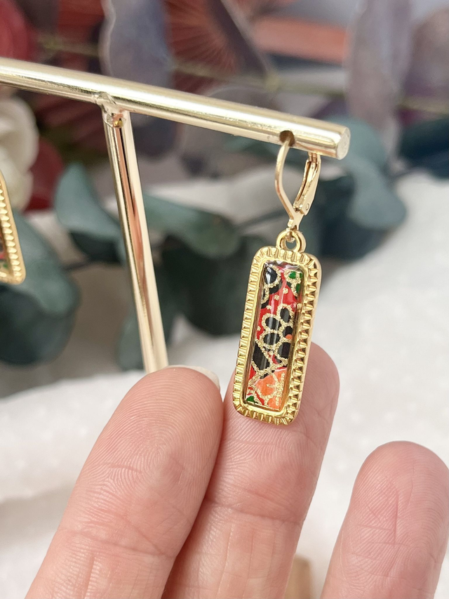 Boucles d’oreilles papier japonais