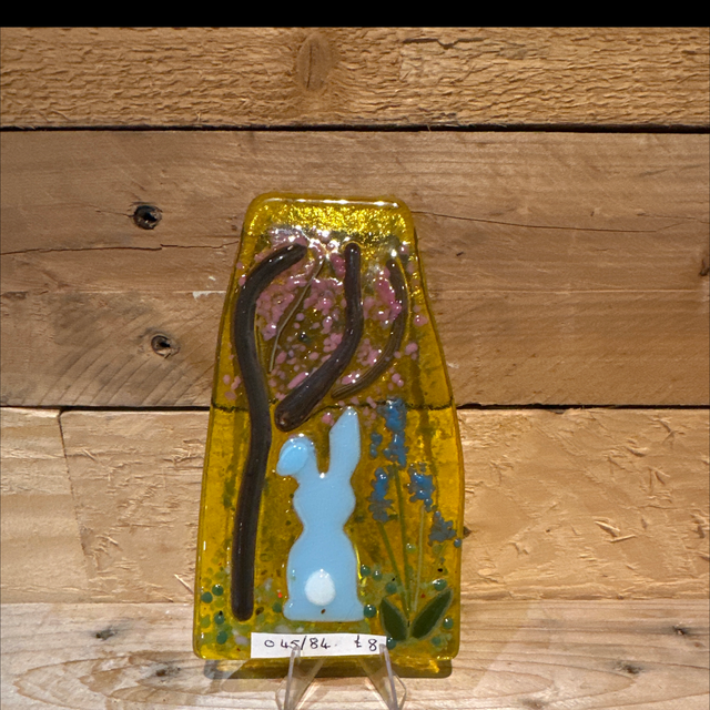 Fused Glass Blue Rabbit
