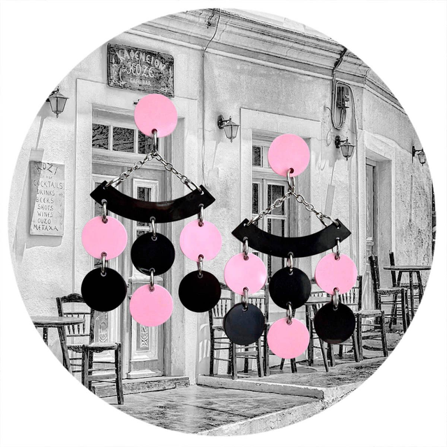 Bow and six round earring studs