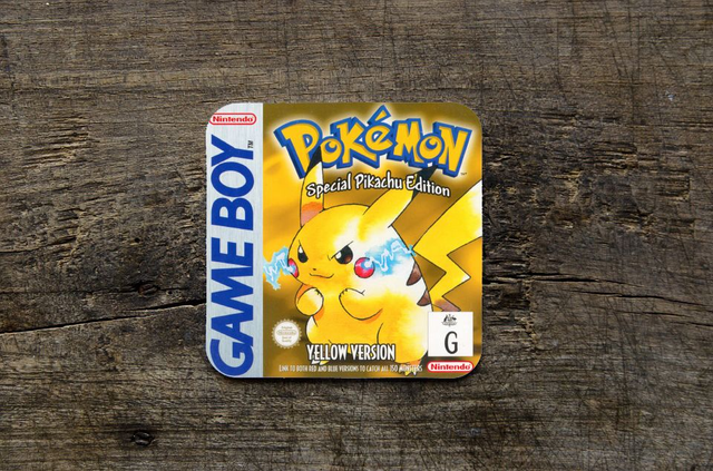 Nintendo Gameboy Pokemon Yellow Printed MDF Coaster