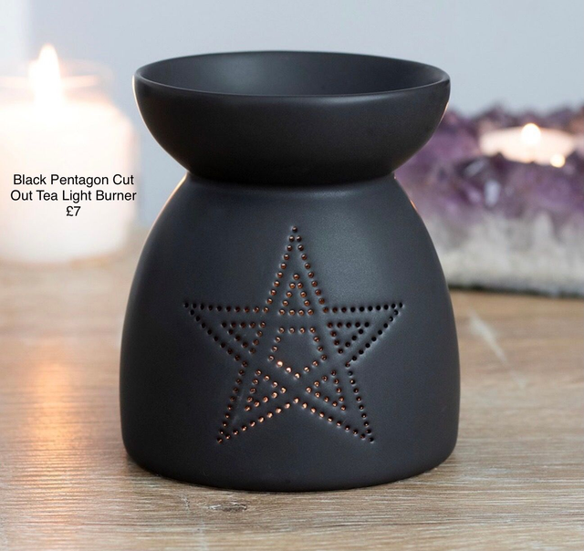 Black Pentagon  Tea Light Burner 