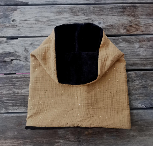 Snood LOUIS pois dorés camel