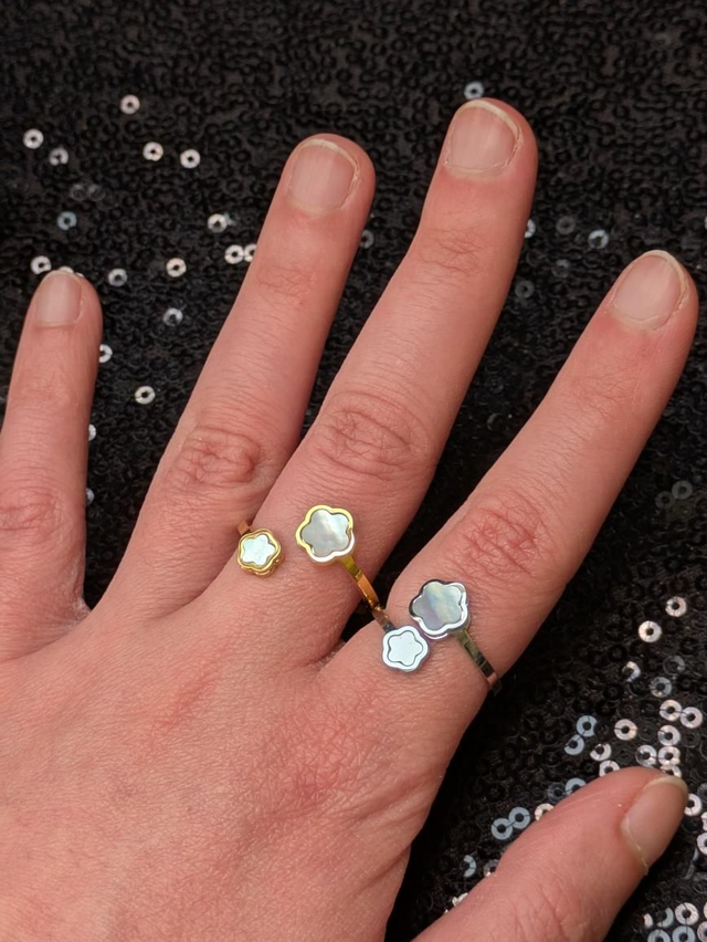 Bague nacre double nuage