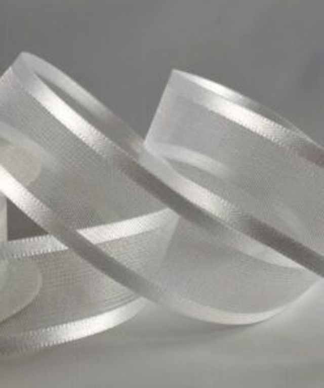 RB03 White Satin Organza Ribbon 