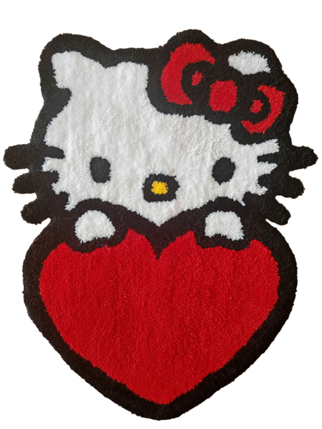 Hello Kitty with Red Heart Custom Rug