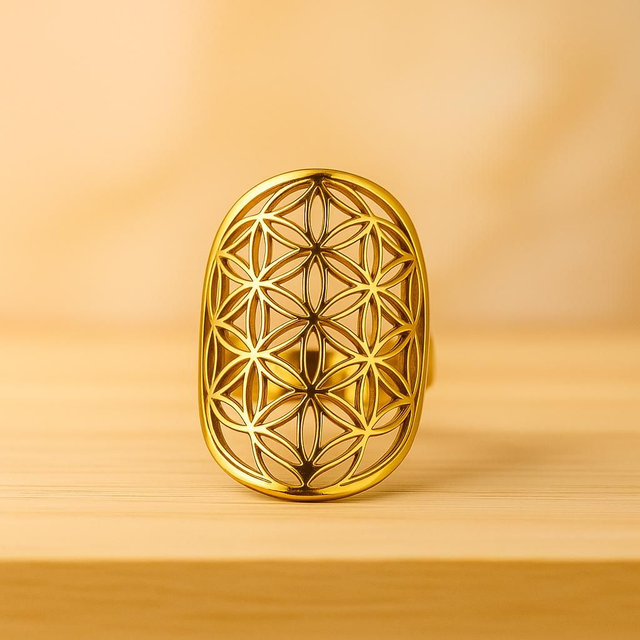 Bague Fleur de Vie Doré 