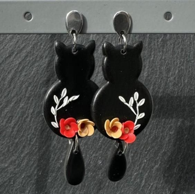 Boucles d'oreilles grands chats 